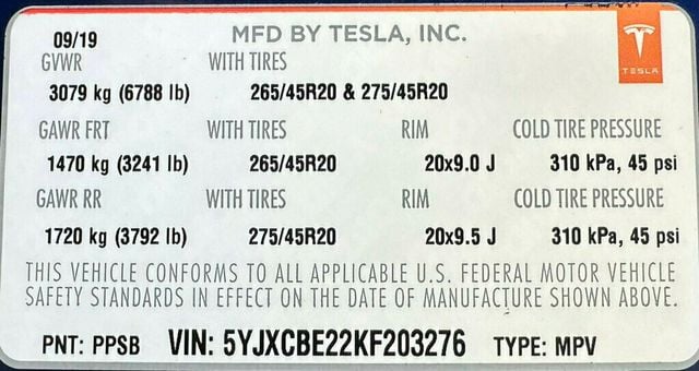 2019 Tesla Model X Long Range AWD - 22409387 - 54