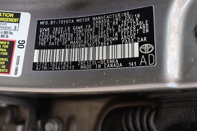 2019 TOYOTA COROLLA LE CVT - 22933670 - 27