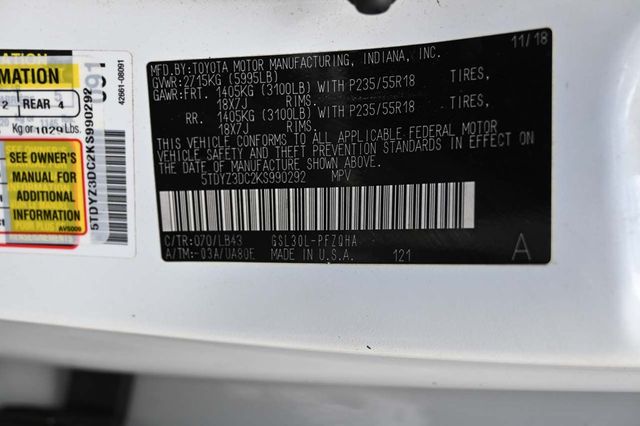 2019 Toyota Sienna Limited Premium FWD 7-Passenger - 22925025 - 37