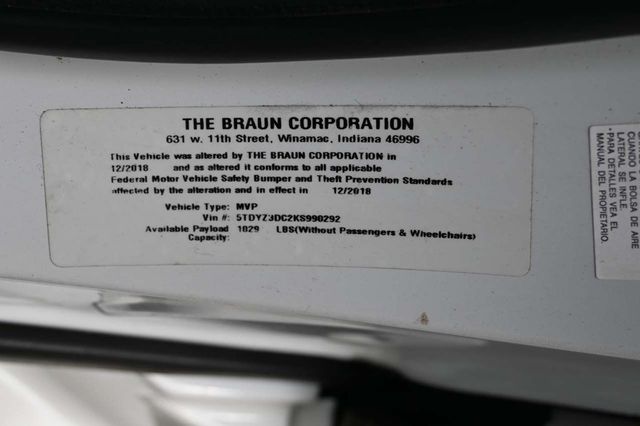 2019 Toyota Sienna Limited Premium FWD 7-Passenger - 22925025 - 38