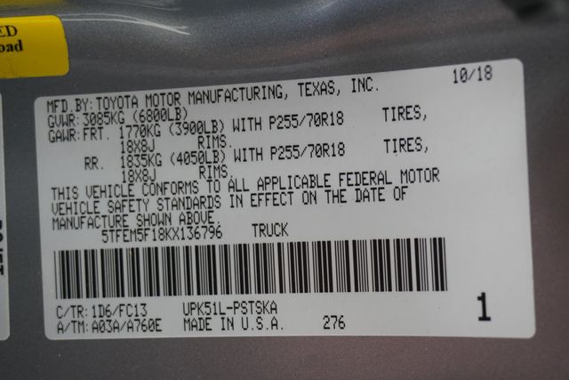 2019 Toyota Tundra 2WD SR5 CrewMax 5.5' Bed 4.6L - 22937585 - 26