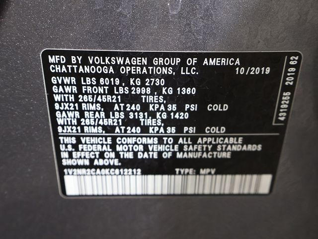 2019 Volkswagen Atlas 3.6L V6 SEL Premium 4MOTION - 22918209 - 66