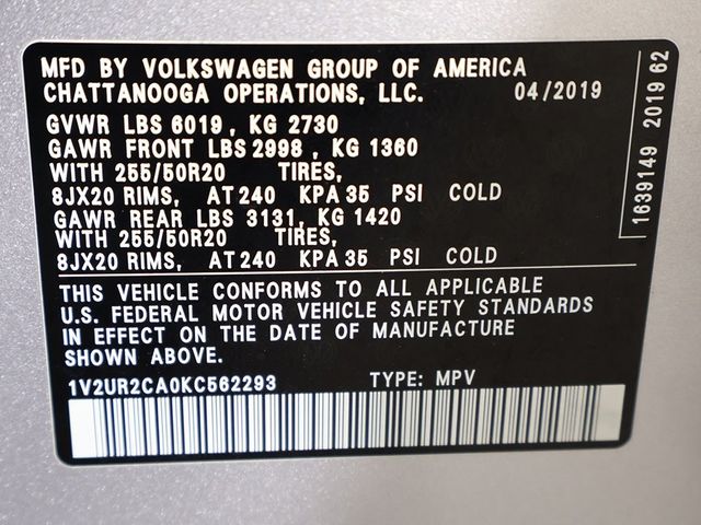 2019 Volkswagen Atlas 3.6L V6 SE w/Technology 4MOTION - 22926252 - 55