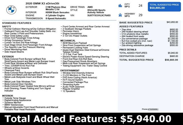 2020 BMW X3 xDrive30i Sports Activity Vehicle - 22899627 - 2