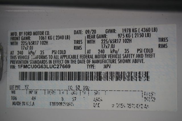 2020 Ford Escape SE FWD - 22879585 - 32