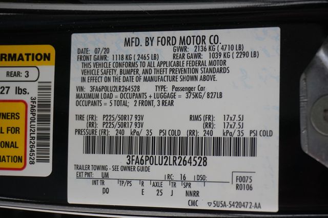 2020 Ford Fusion Hybrid SE FWD - 22922289 - 25