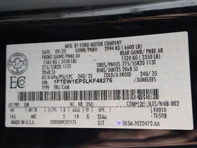 2020 Ford F-150 XLT 4WD SuperCrew 5.5' Box - 22924590 - 49