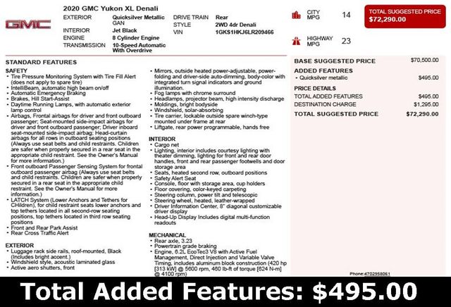 2020 GMC Yukon XL 2WD 4dr Denali - 22847541 - 2