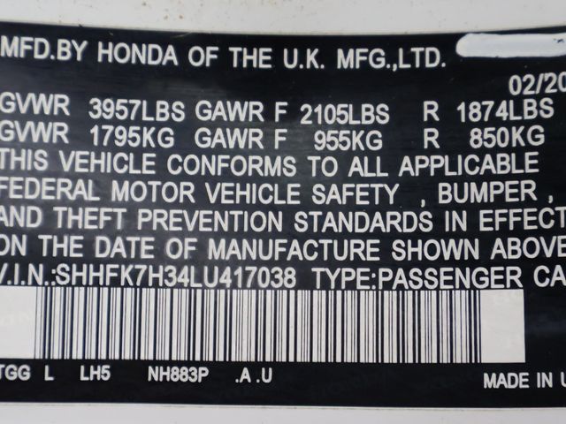 2020 Honda Civic Hatchback LX CVT - 22936389 - 41