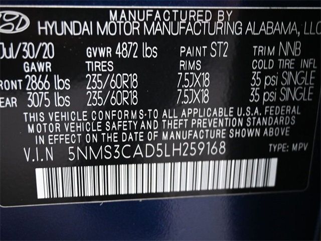 2020 Hyundai Santa Fe SEL 2.4L Automatic AWD - 22930381 - 3