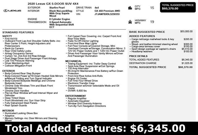 2020 Lexus GX GX 460 4WD - 22938415 - 2