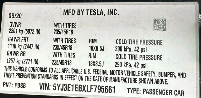 2020 Tesla Model 3 Long Range AWD - 22236171 - 47