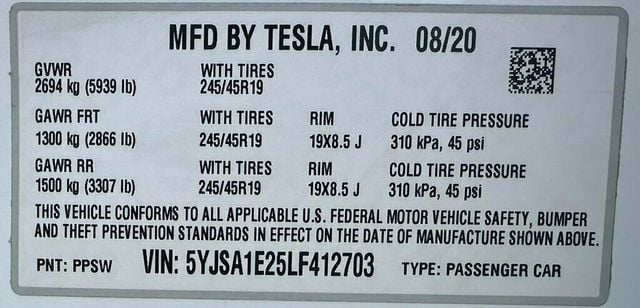 2020 Tesla Model S Long Range Plus AWD - 22420643 - 50