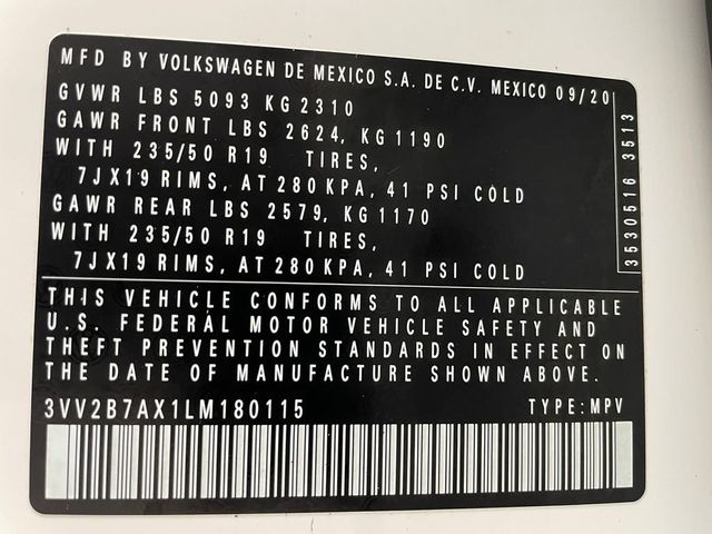 2020 Volkswagen Tiguan 2.0T SE 4MOTION - 22937509 - 50