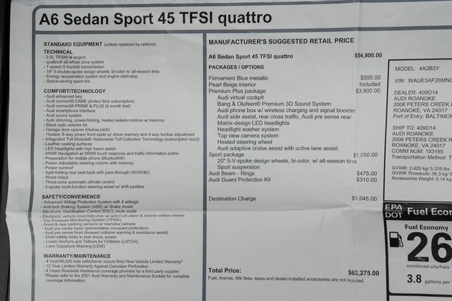 2021 Audi A6 Premium Plus 45 TFSI quattro - 22315091 - 56