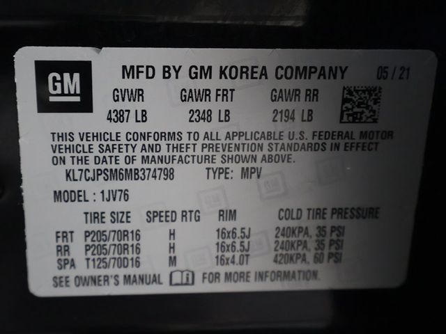 2021 Chevrolet Trax AWD 4dr LT - 22931804 - 45