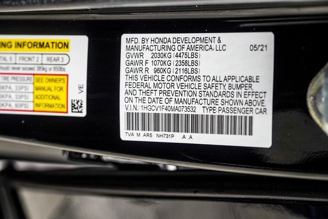 2021 Honda Accord Sedan Sport SE 1.5T CVT - 22911516 - 38