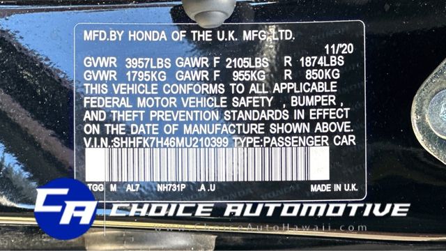 2021 Honda Civic Hatchback Sport CVT - 22390922 - 24
