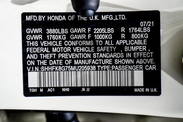 2021 Honda Civic Type R Touring Manual - 22848432 - 43