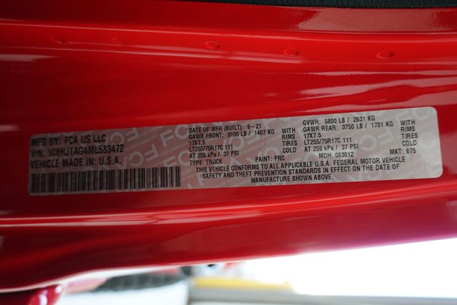 2021 Jeep Gladiator Willys 4x4 - 22919473 - 33