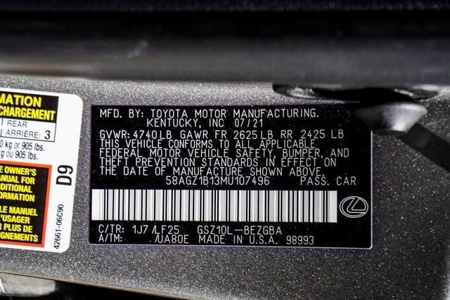 2021 Lexus ES ES 350 F SPORT FWD - 22911004 - 50