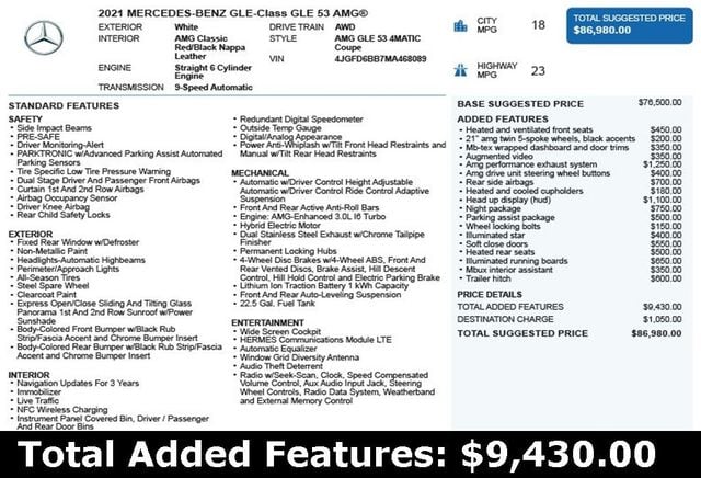 2021 Mercedes-Benz GLE AMG GLE 53 4MATIC Coupe - 22894364 - 2