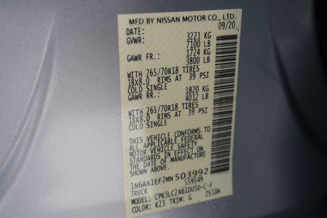 2021 Nissan Titan 4x2 Crew Cab SV - 22896347 - 31