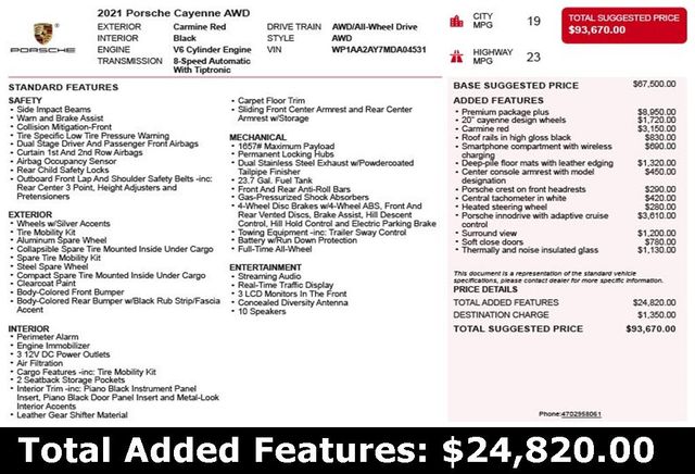 2021 Porsche Cayenne AWD - 22869240 - 2
