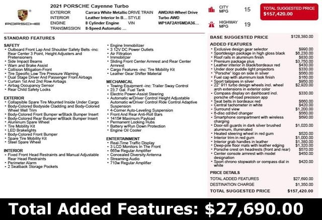2021 Porsche Cayenne Turbo AWD - 22755320 - 2