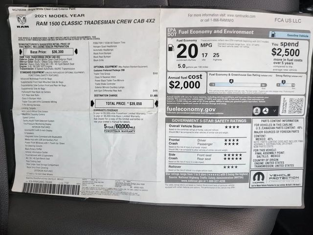 2021 Ram 1500 Classic Crew Cab Tradesman Pickup 4D 5 1/2 ft - 22932915 - 32