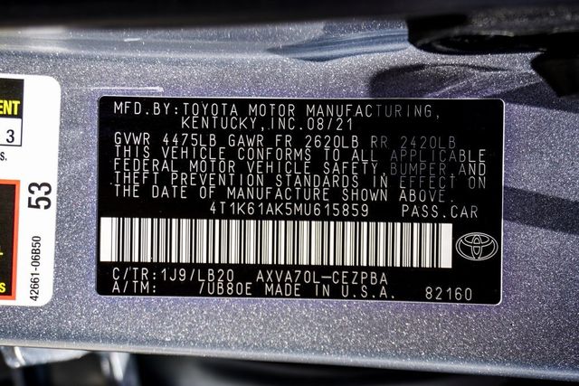 2021 Toyota Camry XSE Automatic - 22868892 - 45