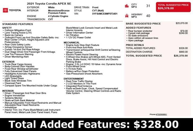 2021 Toyota Corolla APEX SE CVT - 22916868 - 2