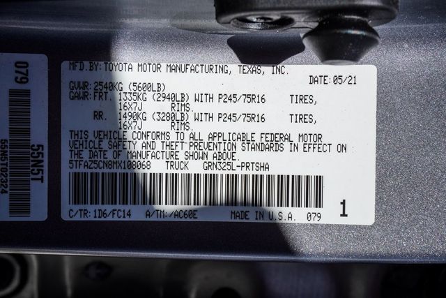 2021 Toyota Tacoma 2WD SR5 Double Cab 5' Bed V6 Automatic - 22930439 - 40