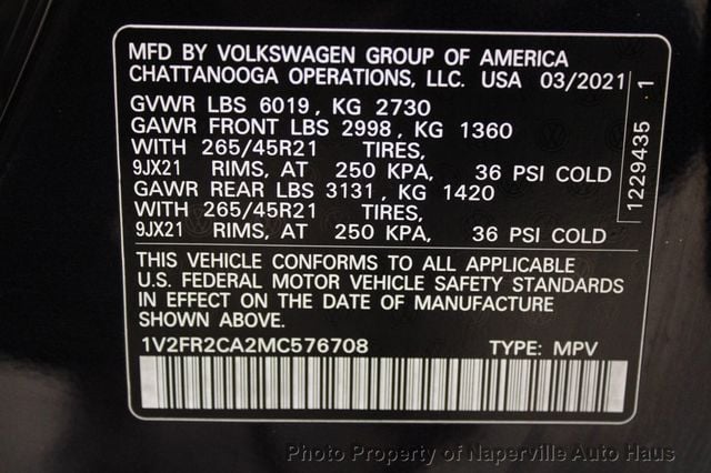 2021 Volkswagen Atlas 2021.5 3.6L V6 SEL R-Line 4MOTION - 22375721 - 72