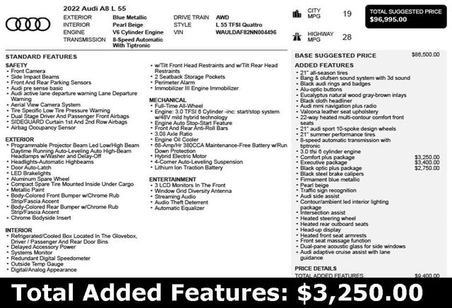 2022 Audi A8 L 55 TFSI quattro - 22933122 - 2