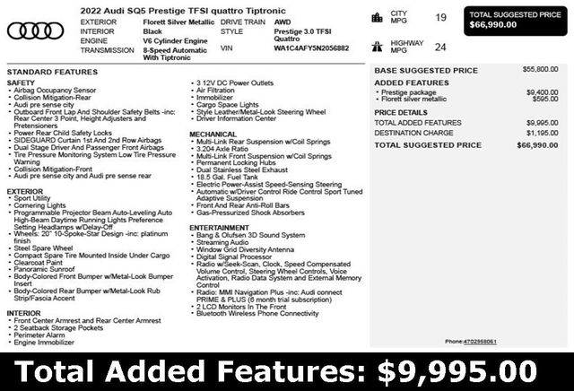 2022 Audi SQ5 Prestige 3.0 TFSI quattro - 22836704 - 2