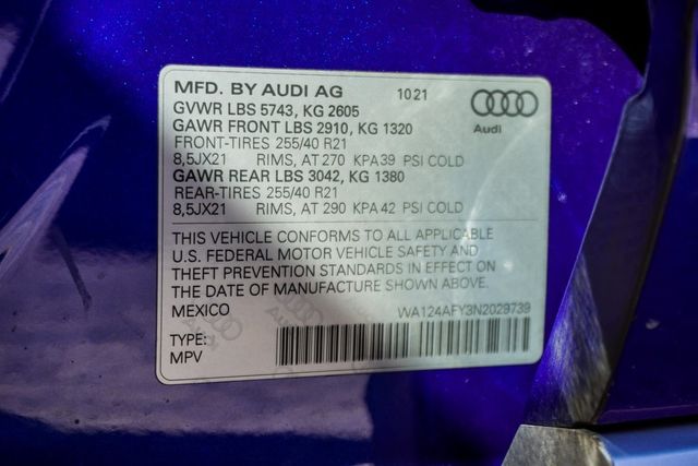 2022 Audi SQ5 Sportback Premium Plus 3.0 TFSI quattro - 22933129 - 48