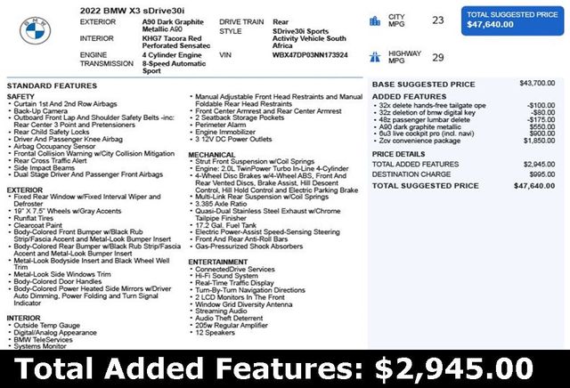 2022 BMW X3 sDrive30i - 22872377 - 2