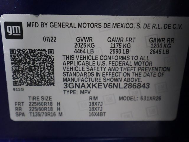 2022 Chevrolet Equinox FWD 4dr LT w/1LT - 22929480 - 50