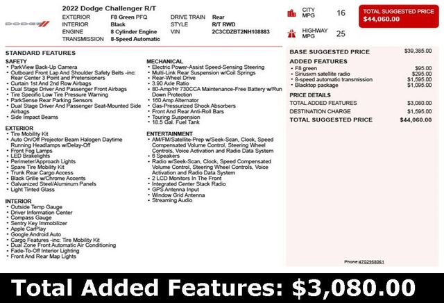 2022 Dodge Challenger R/T RWD - 22934514 - 2