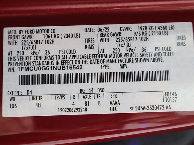 2022 Ford Escape SE FWD - 22913744 - 50