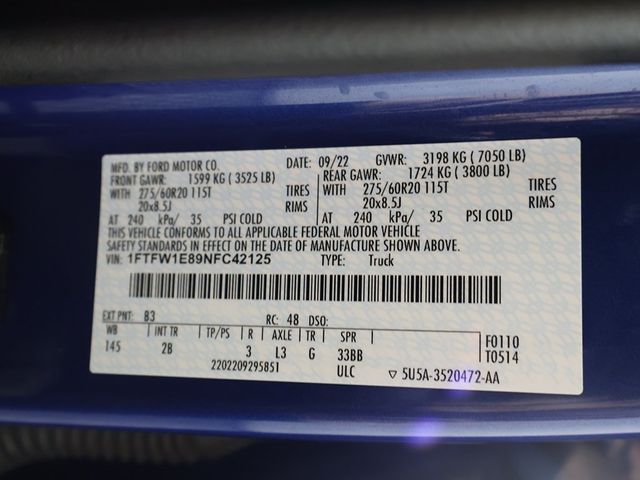 2022 Ford F-150 Lariat - 22911658 - 62