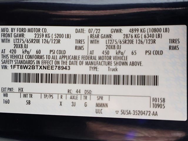 2022 Ford Super Duty F-250 SRW Lariat - 22934100 - 55