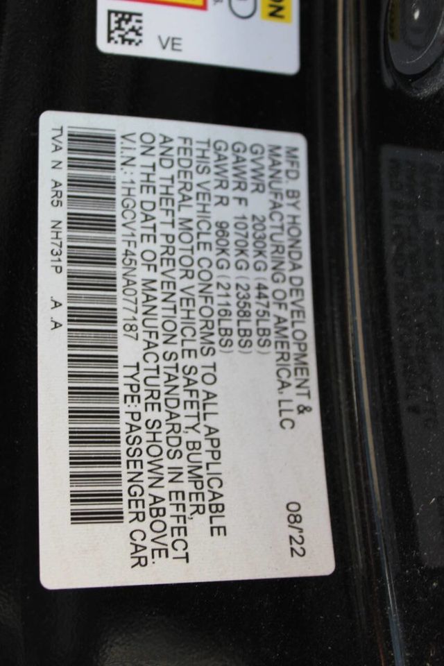 2022 Honda Accord Sedan Sport SE 1.5T CVT - 22917082 - 28