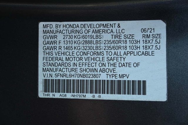 2022 Honda Odyssey EX-L Automatic - 22930477 - 37