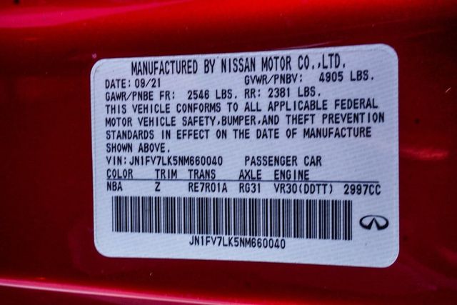 2022 INFINITI Q60 RED SPORT 400 RWD - 22929787 - 27