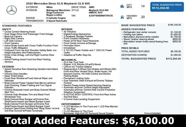 2022 Mercedes-Benz GLS Maybach GLS 600 4MATIC SUV - 22893897 - 2