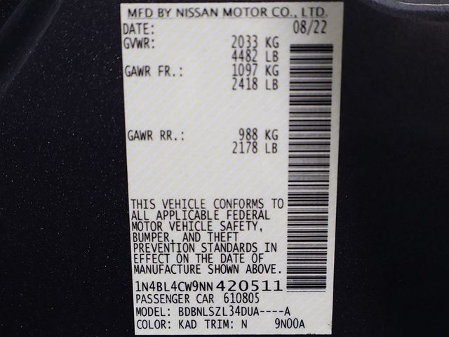 2022 Nissan Altima 2.5 SR AWD Sedan - 22897970 - 41
