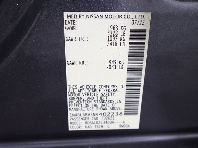 2022 Nissan Altima 2.5 S Sedan - 22915984 - 43