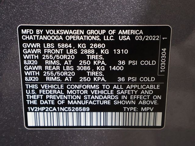2022 Volkswagen Atlas 2.0T SE w/Technology 4MOTION - 22930660 - 55